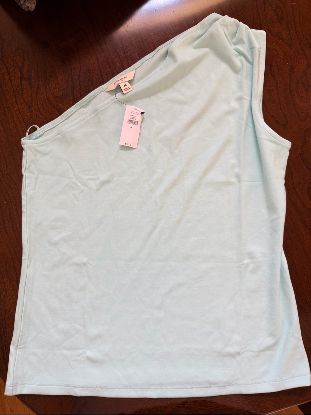 Women’s One-Shoulder Top - Light Aqua